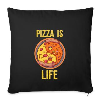 Pizza Is Life Ying & Yang Couple Pizzeria Couple - Sofa pillowcase 17,3'' x 17,3'' (45 x 45 cm) - black - Front