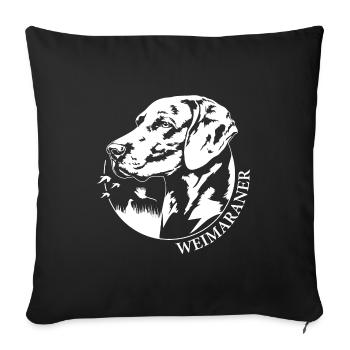 Braque de Weimar Portrait Chiens Chien Chiens De Chasse Wilsigns - Housse de coussin décorative 45 x 45 cm - noir - Devant