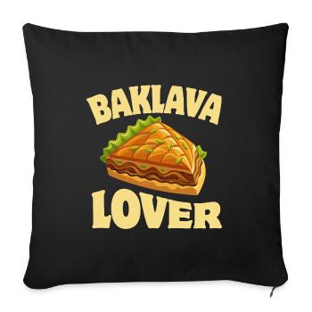 Baklava Lover - Dessert - Saying - Sofa pillowcase 17,3'' x 17,3'' (45 x 45 cm) - black - Front