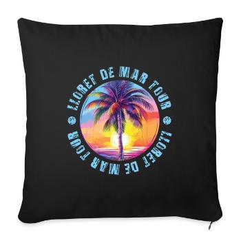Lloret De Mar Tour Bunt - Sofakissenbezug 45 x 45 cm - Schwarz - Vorne