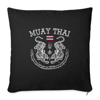 Muay Thai Tiger Thailand Kickboxing Martial Art - Sofa pillowcase 17,3'' x 17,3'' (45 x 45 cm) - black - Front