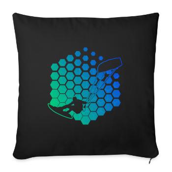 Kitesurfer Kitesurf Kite Kitesurfen Kiten - Housse de coussin décorative 45 x 45 cm - noir - Devant