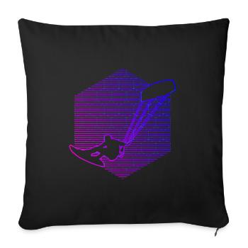 Men's Kiting Kitesurfing Kitesurfer Kitesurfing - Sofa pillowcase 17,3'' x 17,3'' (45 x 45 cm) - black - Front