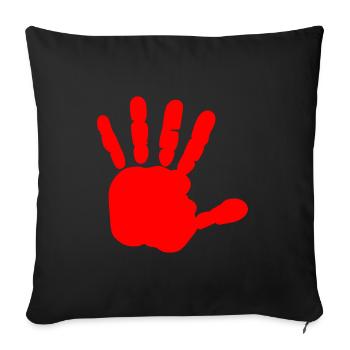 Main rouge - main de sang - BLOODY HAND - Housse de coussin décorative 45 x 45 cm - noir - Devant