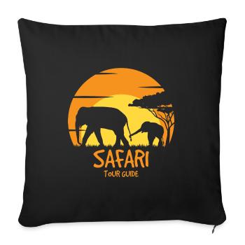 Safari Travel Guide - Sofa pillowcase 17,3'' x 17,3'' (45 x 45 cm) - black - Front