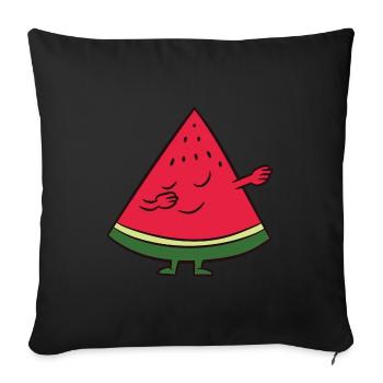 Pastèque - Tamponnez, dansez, dab, dabbing - Housse de coussin décorative 45 x 45 cm - noir - Devant