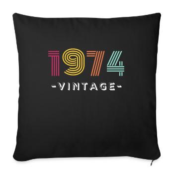 1974 Vintage - Anniversary, 50th Birthday - Sofa pillowcase 17,3'' x 17,3'' (45 x 45 cm) - black - Front