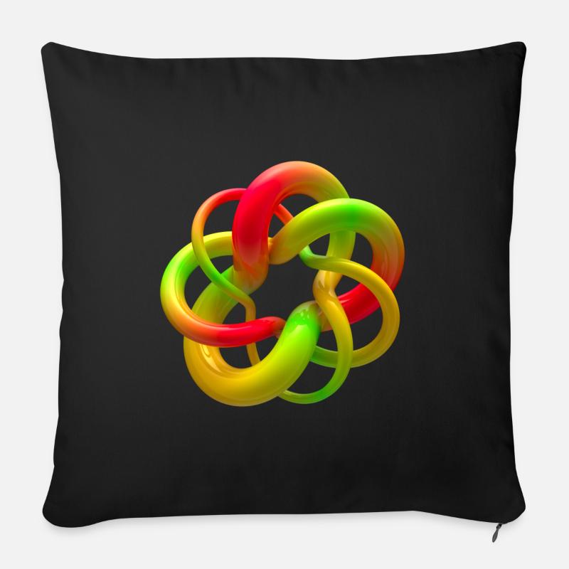 Bonbon-Knoten 2 - Sofakissenbezug 45 x 45 cm - Schwarz