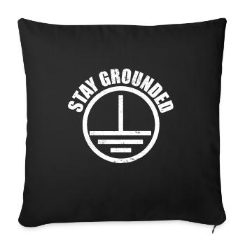 Electricien Pun I Génie électrique Je reste - Housse de coussin décorative 45 x 45 cm - noir - Devant