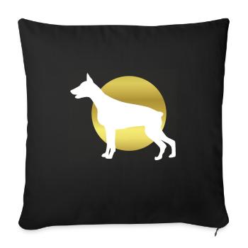 Dobermann - Sofakissenbezug 45 x 45 cm - Schwarz - Vorne