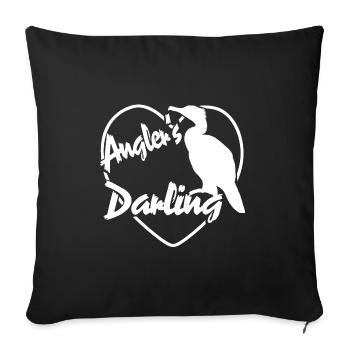 Le Cormoran - Le favori du pêcheur sportif - Housse de coussin décorative 45 x 45 cm - noir - Devant