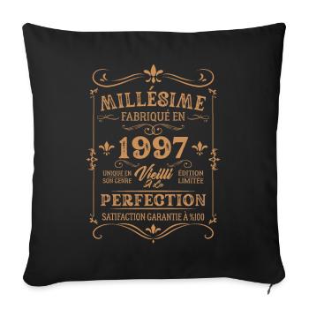 Cadeau D'anniversaire Millésime Fabriqué En 1997 - Housse de coussin décorative 45 x 45 cm - noir - Devant