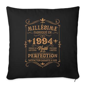 Cadeau D'anniversaire Millésime Fabriqué En 1994 - Housse de coussin décorative 45 x 45 cm - noir - Devant