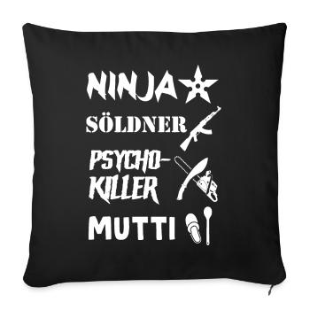 Ninja Söldner - Sofakissenbezug 45 x 45 cm - Schwarz - Vorne