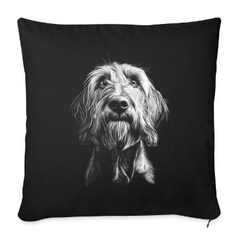 Spinone Italiano Portrait Dogs Dog Hunting Dogs - Sofa pillowcase 17,3'' x 17,3'' (45 x 45 cm) - black - Front