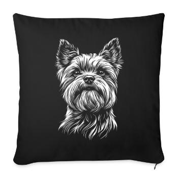 Yorkshire Terrier Portrait Chien Chien Yorkie - Housse de coussin décorative 45 x 45 cm - noir - Devant