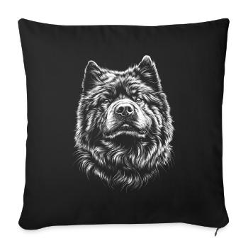 Chow Chow Portrait Chien Chien - Housse de coussin décorative 45 x 45 cm - noir - Devant