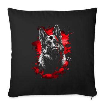 German Shepherd Portrait Dog Sport Dogs - Sofa pillowcase 17,3'' x 17,3'' (45 x 45 cm) - black - Front
