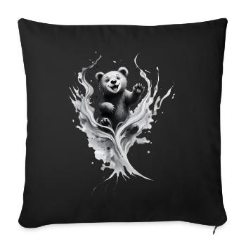 Bébé ours - Housse de coussin décorative 45 x 45 cm - noir - Devant