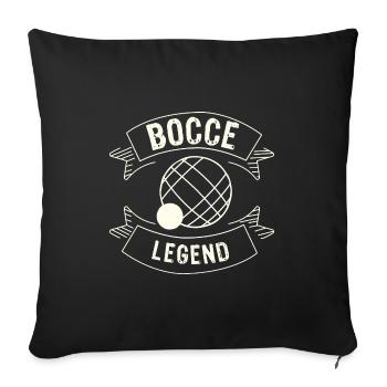 Légende de la pétanque disant boule de pétanque avec Jack Bocci - Housse de coussin décorative 45 x 45 cm - noir - Devant