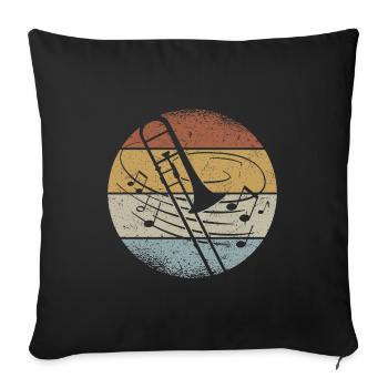 Tromboniste Musicien Trombone Orchestre Musique à Vent - Housse de coussin décorative 45 x 45 cm - noir - Devant