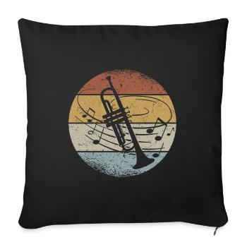 Trumpet Musicians Trumpeter Orchestra Wind Music - Sofa pillowcase 17,3'' x 17,3'' (45 x 45 cm) - black - Front