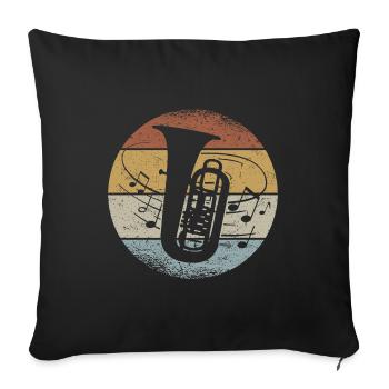 Tuba Tuba Orchestra Musiciens Musique de cuivres - Housse de coussin décorative 45 x 45 cm - noir - Devant