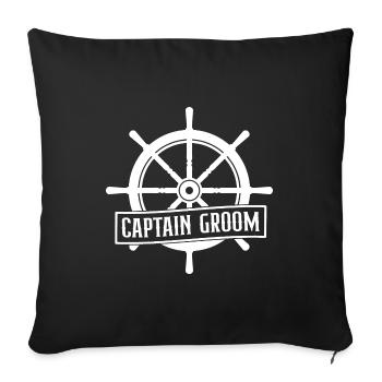Captain Groom Sailboat Sailing Sailing Boat Skippe - Sofakissenbezug 45 x 45 cm - Schwarz - Vorne
