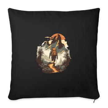Plaisir de la randonnée, envie de randonner - Housse de coussin décorative 45 x 45 cm - noir - Devant