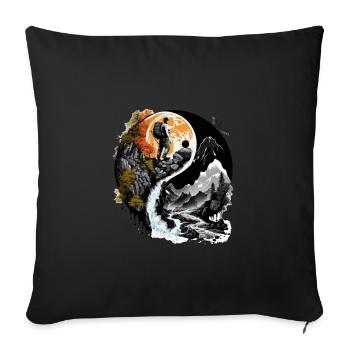 Ying Yang Nature Randonnée - Housse de coussin décorative 45 x 45 cm - noir - Devant