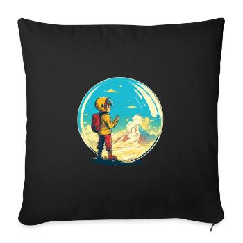 Petit explorateur à la conquête du monde - Housse de coussin décorative 45 x 45 cm - noir - Devant