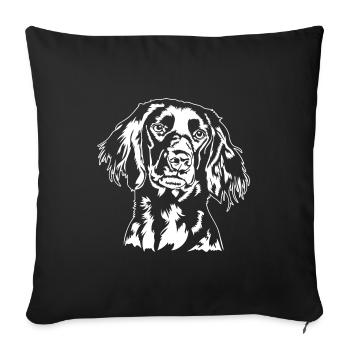 Large Münsterland Portrait Dog Dogs Wilsigns - Sofa pillowcase 17,3'' x 17,3'' (45 x 45 cm) - black - Front