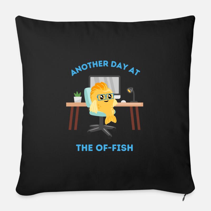 Une autre journée à l’of-fish - Housse de coussin décorative 45 x 45 cm - noir