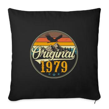 1979 Vintage Vintage cadeau d’anniversaire - Housse de coussin décorative 45 x 45 cm - noir - Devant