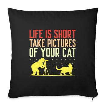 Cat Photographers Cat Lovers Photograpy Cats Photo - Sofa pillowcase 17,3'' x 17,3'' (45 x 45 cm) - black - Front