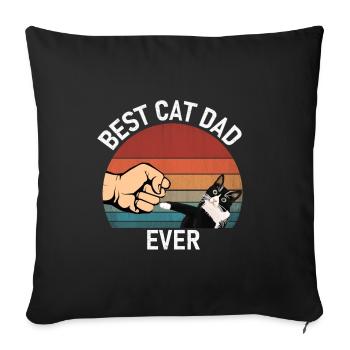 Cat Dad Best Cat Dad Ever Cat Lovers - Sofa pillowcase 17,3'' x 17,3'' (45 x 45 cm) - black - Front