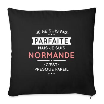 Je ne suis pas parfaite mais je suis Normande - Housse de coussin décorative 45 x 45 cm - noir - Devant