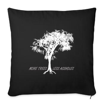 Plus d’arbres, moins de connards Essentiel - Housse de coussin décorative 45 x 45 cm - noir - Devant