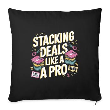 Stacking Deals Like A Pro Couponer Shopper Save - Sofa pillowcase 17,3'' x 17,3'' (45 x 45 cm) - black - Front