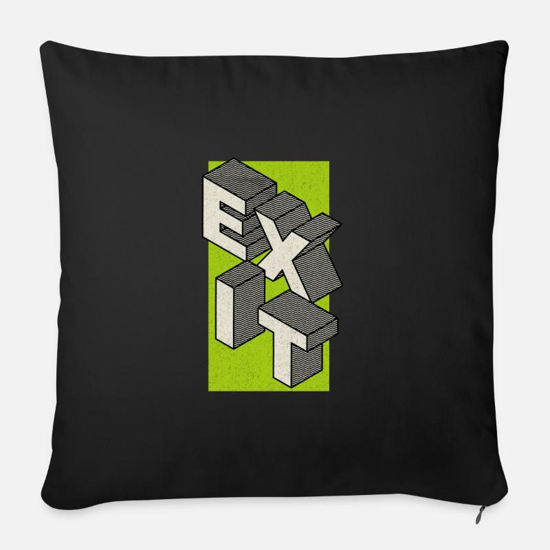 Exit - den Ausgang nehmen - in grün - Sofakissenbezug 45 x 45 cm - Schwarz