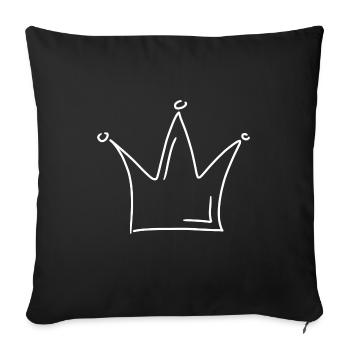 Emoji crown crowns sketch white - Sofa pillowcase 17,3'' x 17,3'' (45 x 45 cm) - black - Front