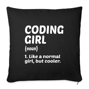 Coding Girl Definition Noun Software Developer Pro - Sofakissenbezug 45 x 45 cm - Schwarz - Vorne