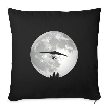 Retro Graphic Paragliding Paraglider Parachute Sky - Sofakissenbezug 45 x 45 cm - Schwarz - Vorne