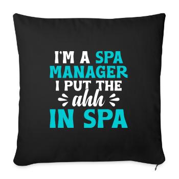 Gestionnaire de SPA Emploi Bien-être Drôle Gestion de SPA Sayi - Housse de coussin décorative 45 x 45 cm - noir - Devant