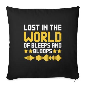 Chiptune Music Lover Groove to the Bleeps and Bloo - Sofa pillowcase 17,3'' x 17,3'' (45 x 45 cm) - black - Front