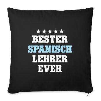 Spanisch Lehrer Geburtstag Maestro de Espanol - Sofakissenbezug 45 x 45 cm - Schwarz - Vorne