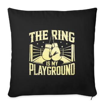 L’anneau est mon terrain de jeu Boxer Sports Gym Athlète - Housse de coussin décorative 45 x 45 cm - noir - Devant