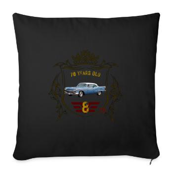 70 ans - Housse de coussin décorative 45 x 45 cm - noir - Devant