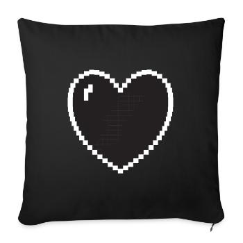 Heart Pixel Gamer Gift - Sofa pillowcase 17,3'' x 17,3'' (45 x 45 cm) - black - Front
