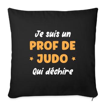 Prof de judo - Housse de coussin décorative 45 x 45 cm - noir - Devant